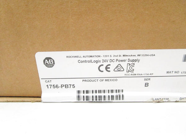 ALLEN BRADLEY 1756-PB75 SER. B 24VDC DATE: 2015 NSFS