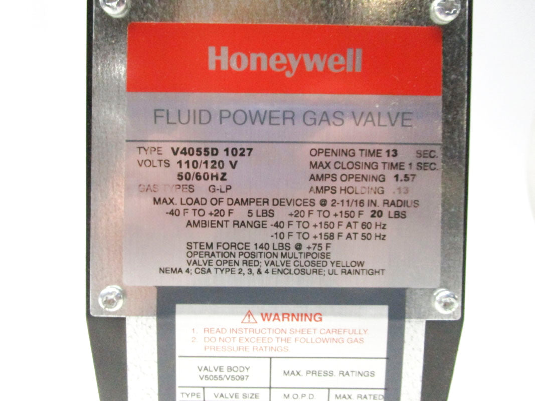 HONEYWELL V4055D1027 110/120V 1.57A 5PSI 1-13S NSMP