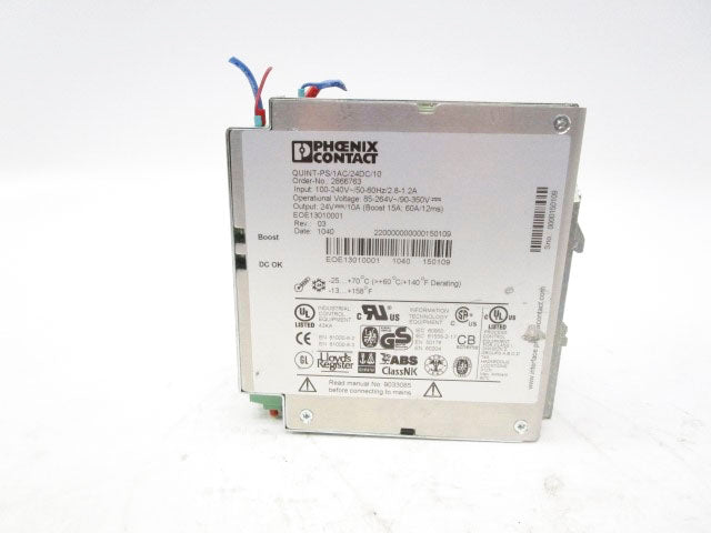 PHOENIX CONTACT QUINT-PS/1AC/24DC/10 2866763 100-240V 2.8-1.2A UNMP
