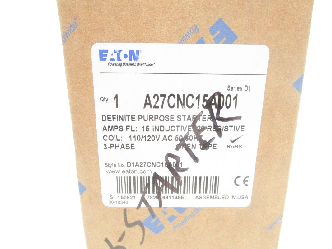 EATON A27CNC15AD01 SER. D1 110-120VAC 10A NSMP