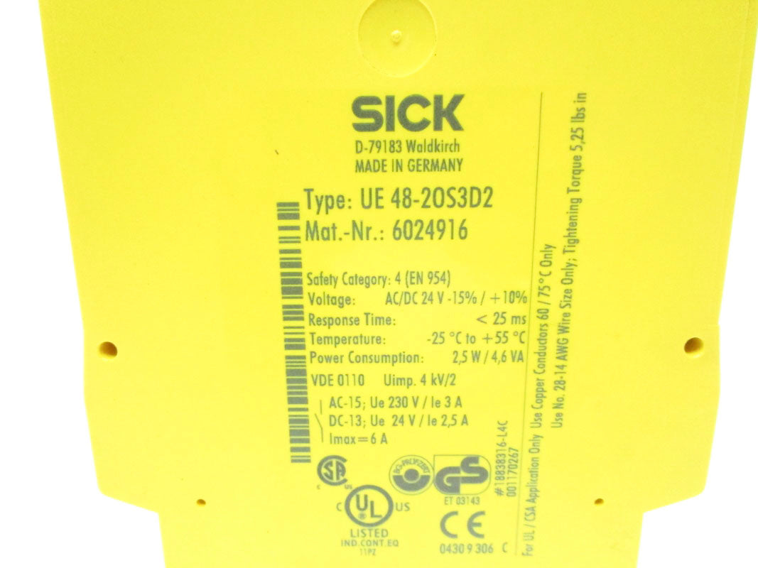SICK UE48-20S3D2 6024916 24VAC/DC 6A NSNP