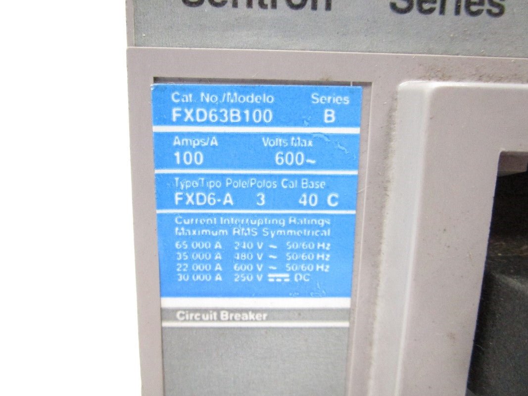 SIEMENS FXD63B100 SER. B 600V 100A UNMP