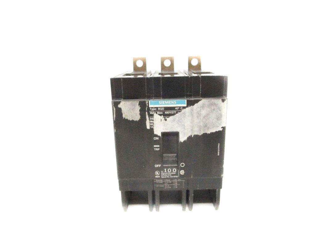 SIEMENS BQD3100 277V 100A UNMP
