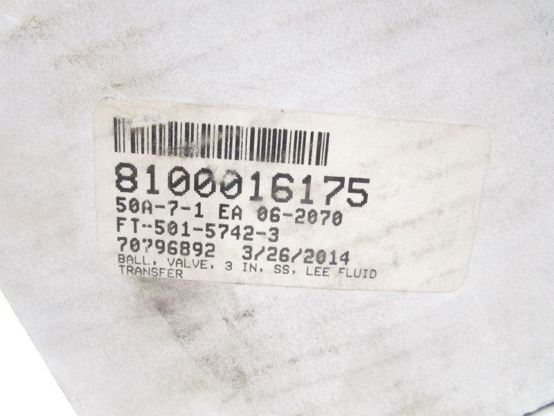 LEE FLUID FT-501-5742-3 3" NSMP