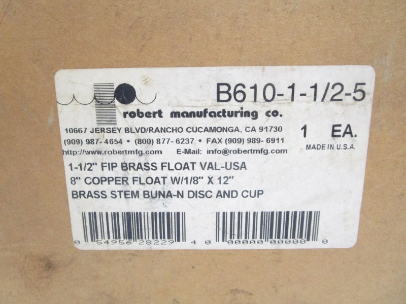ROBERT MANUFACTURING B610-1-1/2-5 NSMP