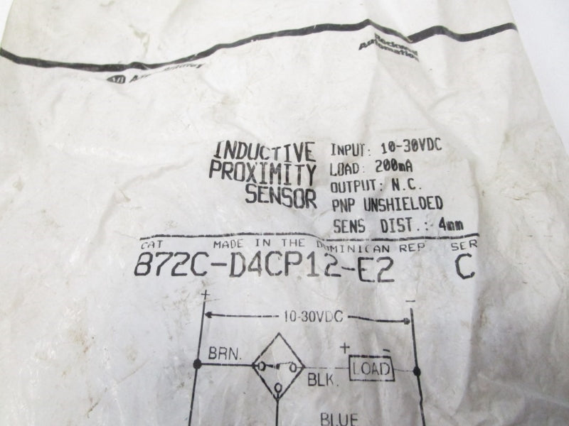 ALLEN BRADLEY 872C-D4CP12-E2 SER. C 10-30VDC NSMP