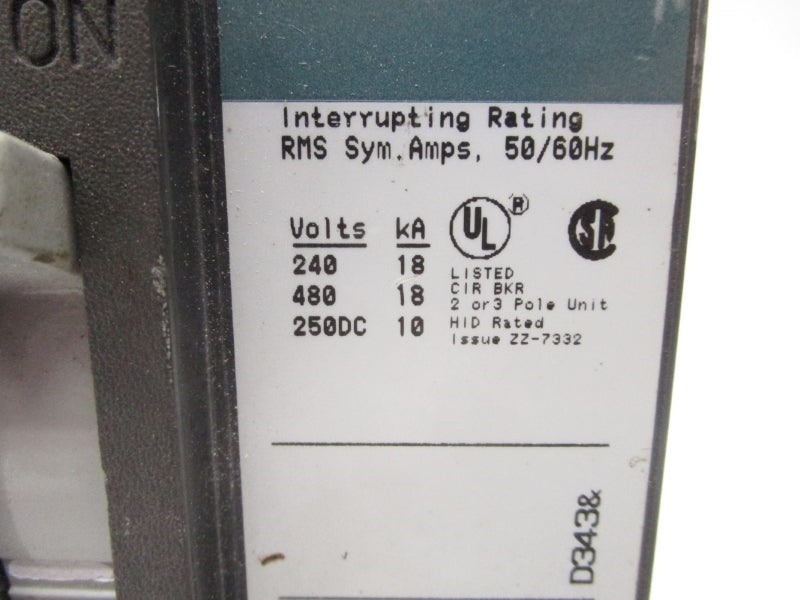 GENERAL ELECTRIC TED134015WL 480VAC 15A NSNP
