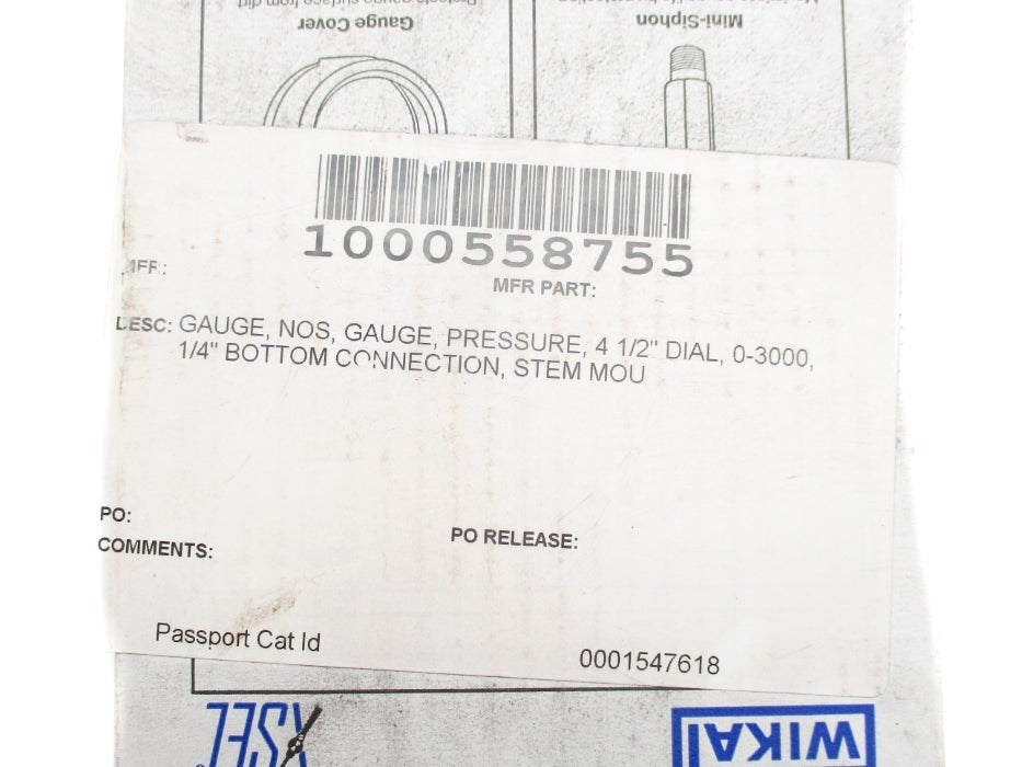 WIKA 9748911 3000PSI NSMP