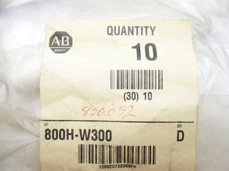 INDUSTRIAL SPARE PART 800H-W300J SER. D (PKG OF 10) NSMP