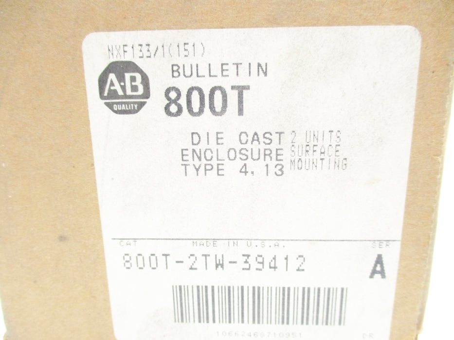 INDUSTRIAL SPARE PART 800T-2TW-39412 SER. A (BR/WH) NSMP