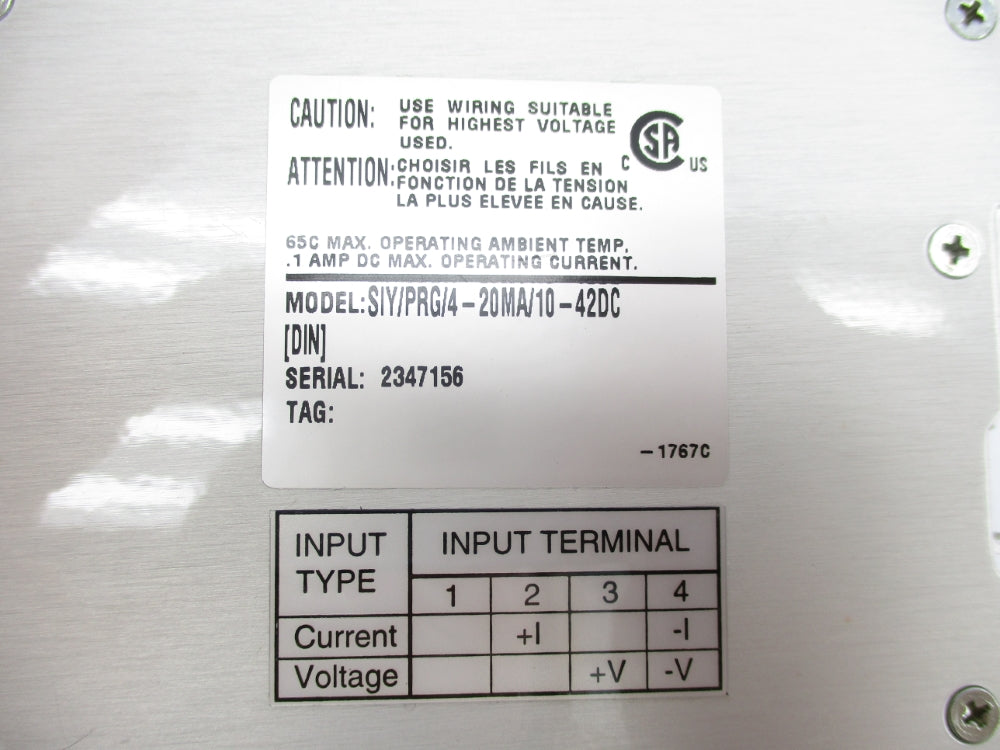 MOORE INDUSTRIES SIY/PRG/4-20MA/10-42DC[DIN] NSNP