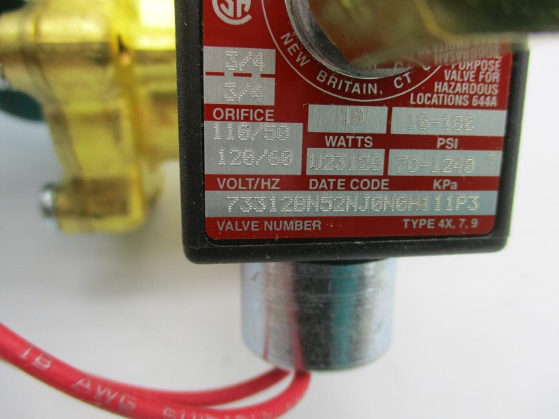 PARKER 73312BN52NJ0N0H111P3 110/120V 10-180PSI 3/4" NSMP