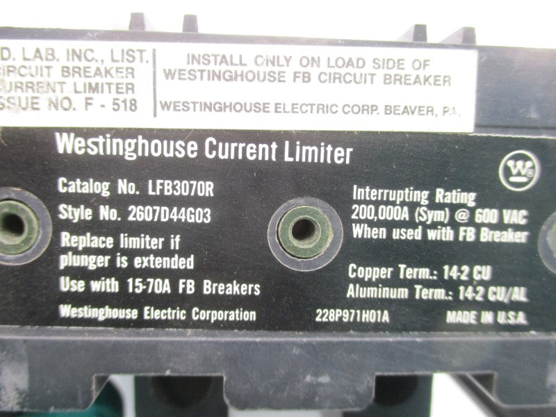 CUTLER HAMMER LFB3070R 600VAC 15-70A NSMP