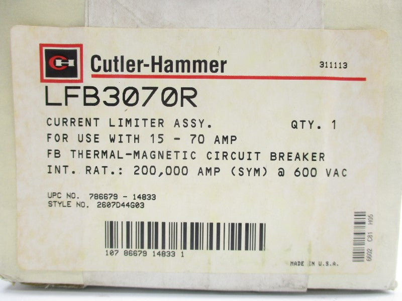 CUTLER HAMMER LFB3070R 600VAC 15-70A NSMP