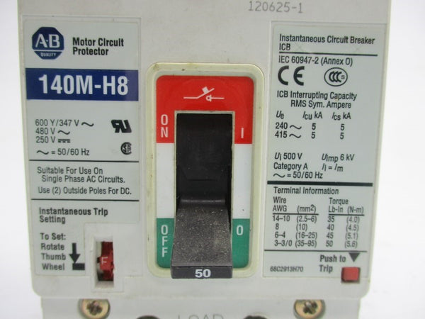 ALLEN BRADLEY 140M-H8P-C50 480V 50A UNMP