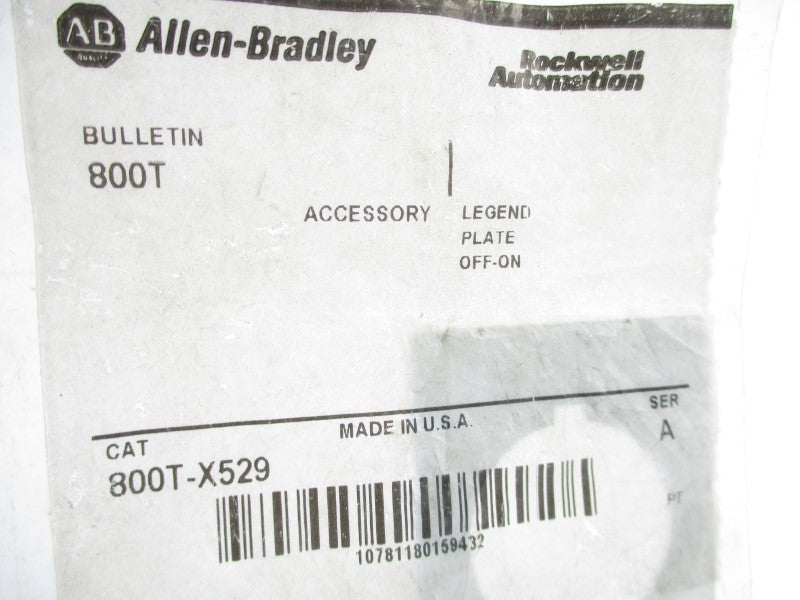 ALLEN BRADLEY 800T-X529 SER A NSMP
