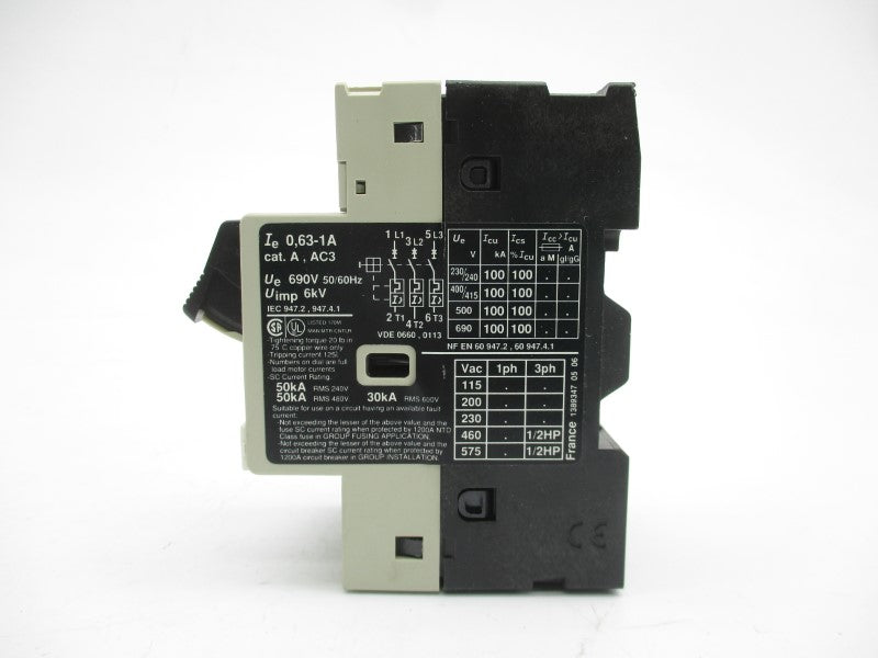 TELEMECANIQUE GV2-M05 690V 0.63-1A NSMP