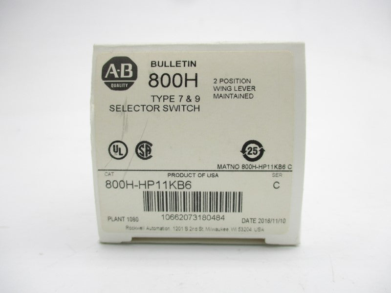 ALLEN BRADLEY 800H-HP11KB6 SER. C (WH) NSMP