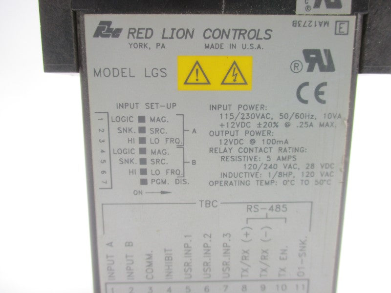 RED LION CONTROLS LGS00100 115/230VAC .25A NSNP