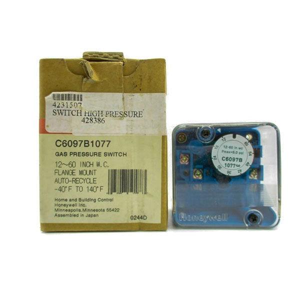 HONEYWELL C6097B1077 120/240VAC 3.0A 12-60INWC NSMP