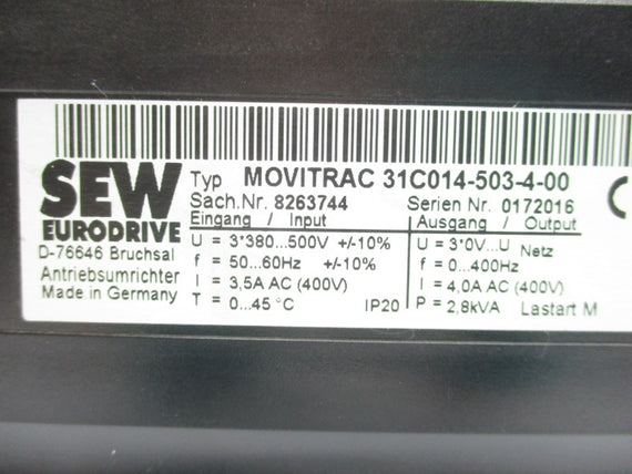 SEW EURODRIVE MOVITRAC31C014-503-4-00 380-500V 3.5A NSNP