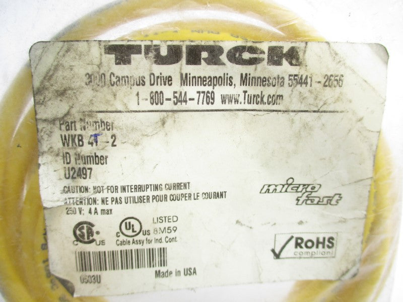 TURCK WKB4T-2 U2497 250V 4A NSMP