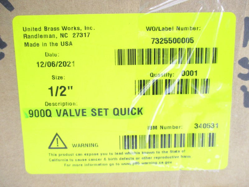 UNITED BRASS WORKS 900Q 1/2" NSMP