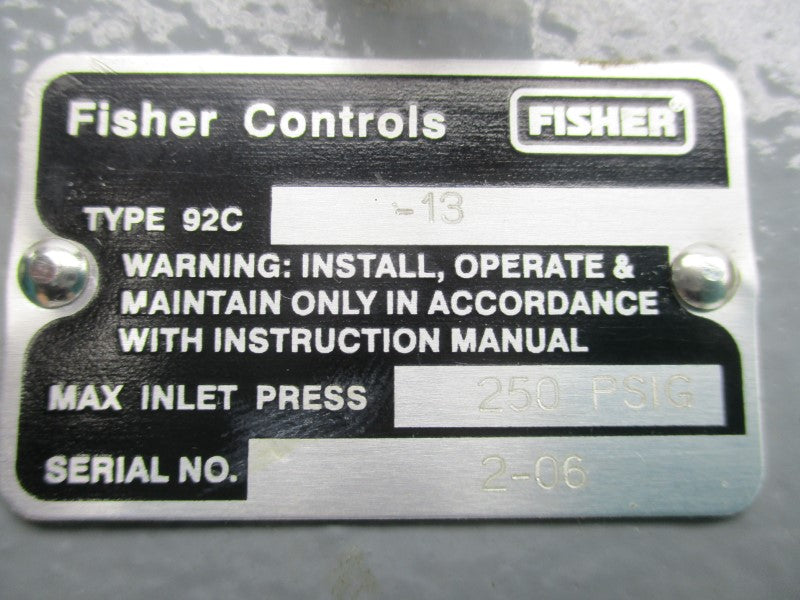 FISHER CONTROLS 92C-13 250PSI (AS PICTURED) UNMP