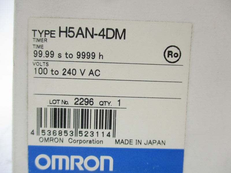 OMRON H5AN-4DM 100-240VAC 3A 99.99S-9999H NSMP
