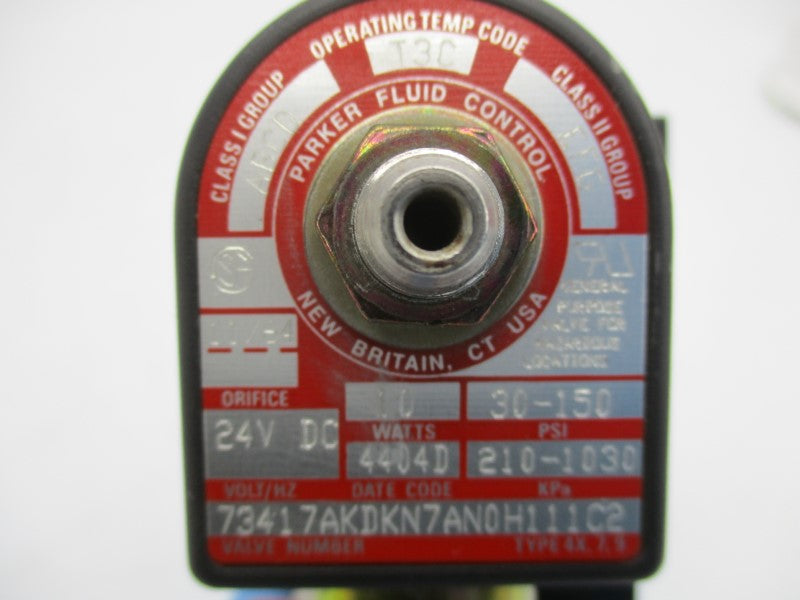 PARKER 73417AKDKN7AN0H111C2 24VDC 30-150PSI NSNP