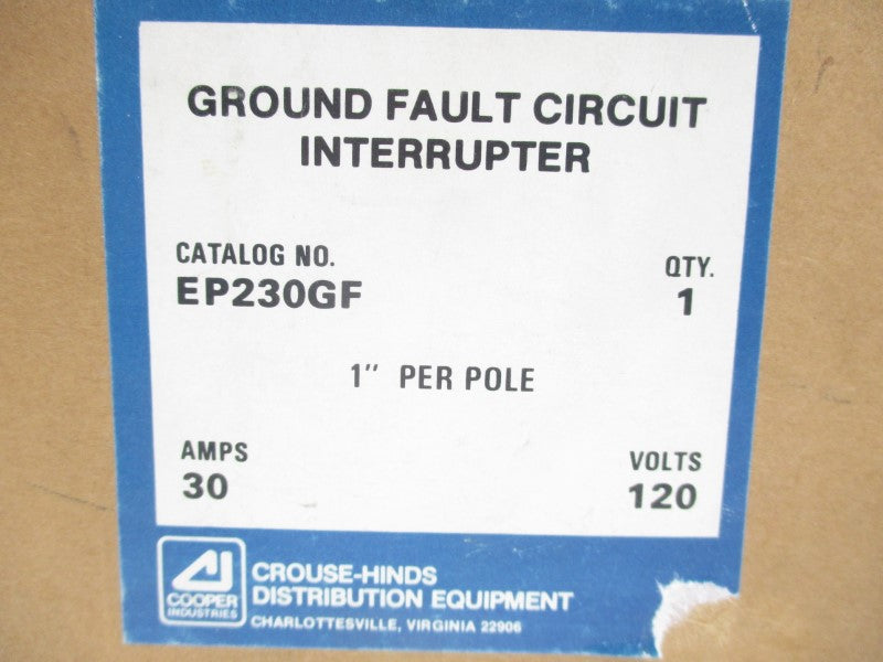 CROUSE HINDS EP230GF 120V 30A 1" NSMP