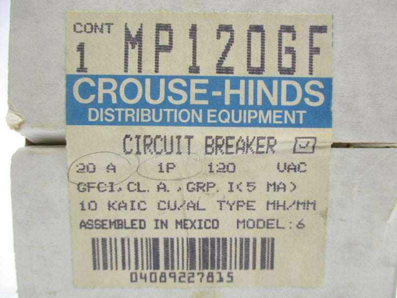 CROUSE HINDS MP120GF 120VAC 20A NSFS