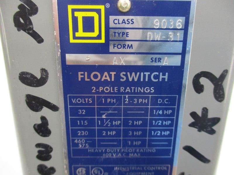 SQUARE D 9036DW-31 SER. A 600VAC NSNP