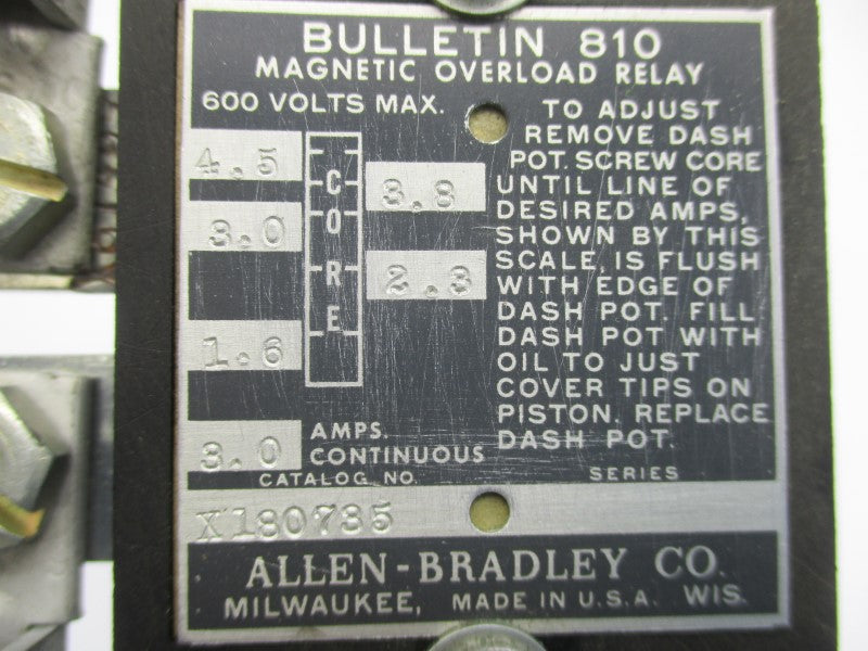 ALLEN BRADLEY X180735 600V 3.0A NSNP