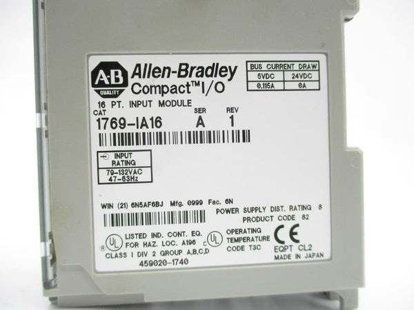 ALLEN BRADLEY 1769-IA16 SER. A 24VDC NSNP