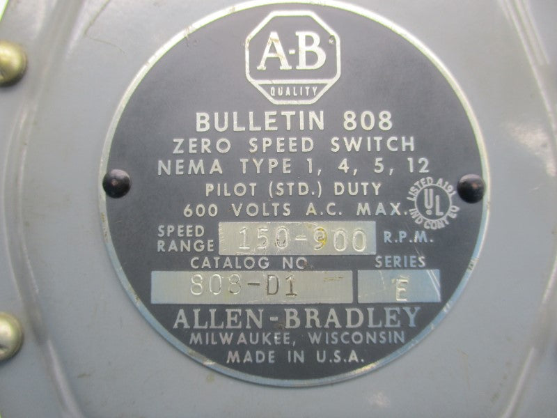 ALLEN BRADLEY 808-D1 SER. E 600VAC UNMP