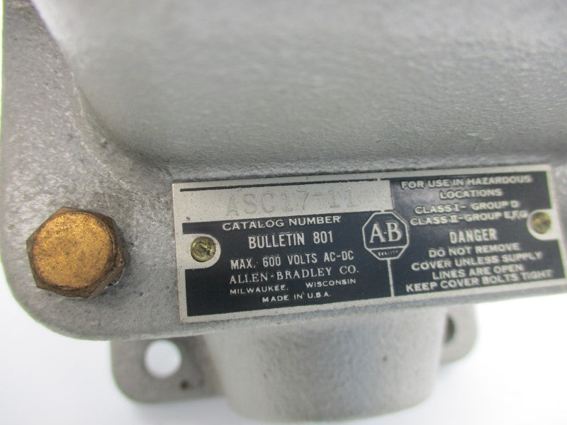 ALLEN BRADLEY 801-ASC17-11 600VAC/DC NSNP