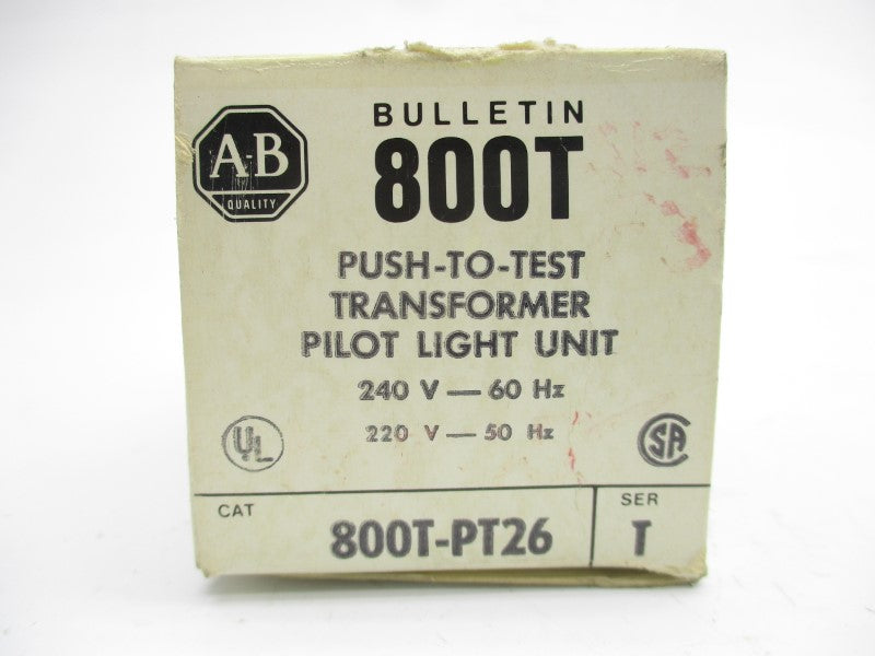 ALLEN BRADLEY 800T-PT26 SER. T 220/240V (WH) NSMP