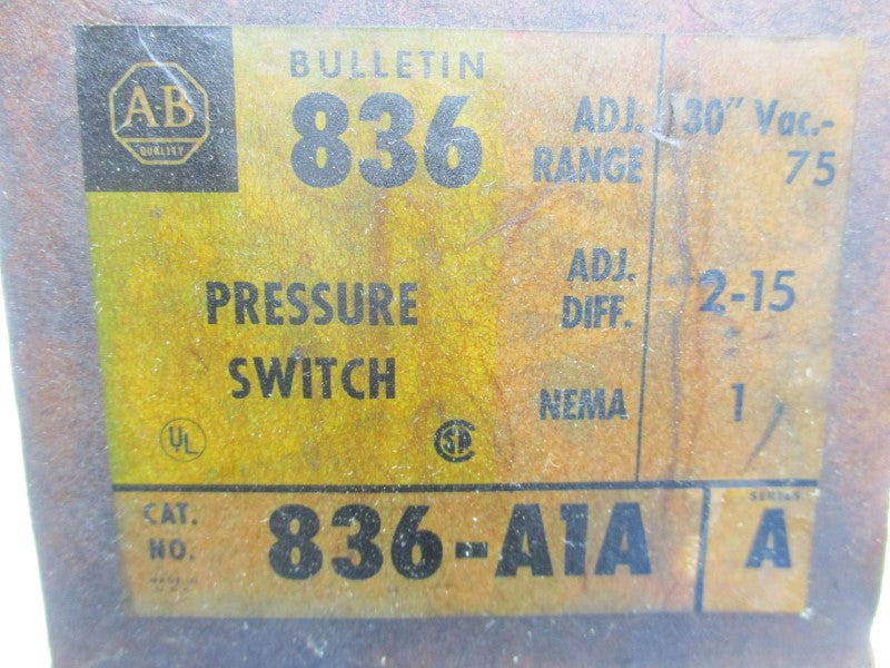 ALLEN BRADLEY 836-A1A SER. A 24-600VAC 160PSI (BR/YL) NSMP