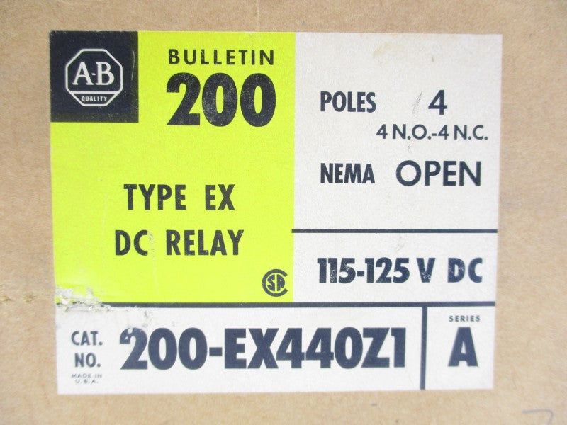 ALLEN BRADLEY 200-EX440Z1 SER. A 115-125VDC (BR/YL) NSMP