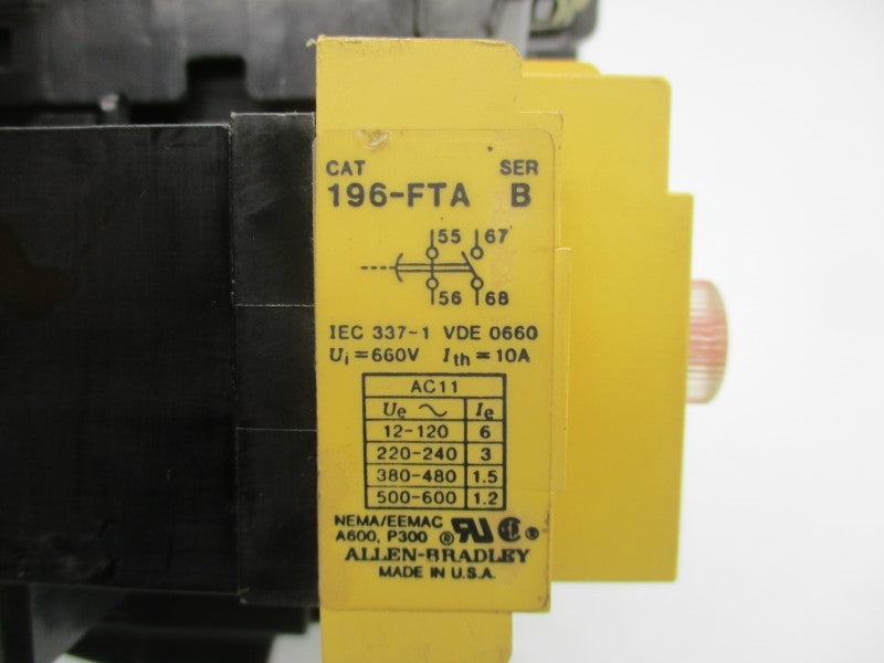ALLEN BRADLEY 500F-AOB92 SER. B 460-480V 18A (AS PICTURED) UNMP