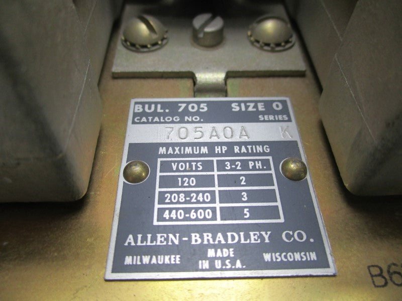 ALLEN BRADLEY 705AOA SER. K 220/240V UNMP