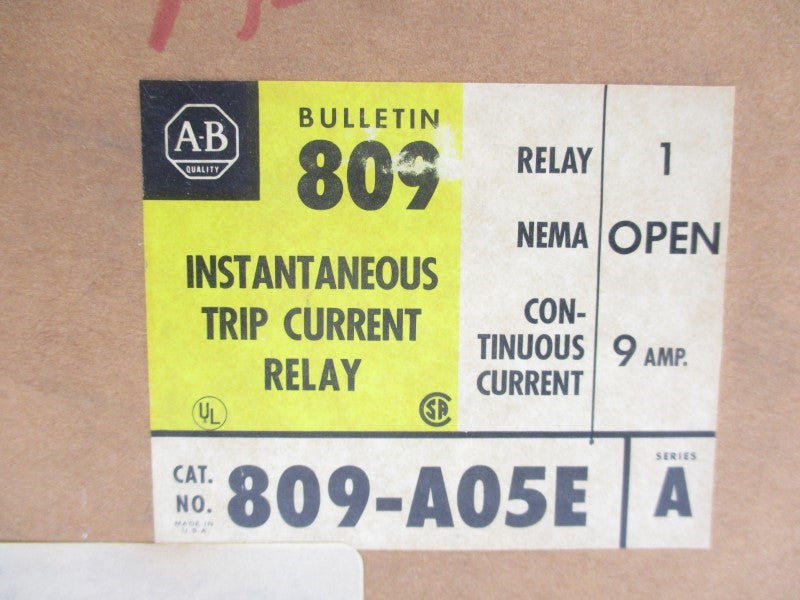 ALLEN BRADLEY 809-A05E SER. A 9A (BR/YL) NSFS