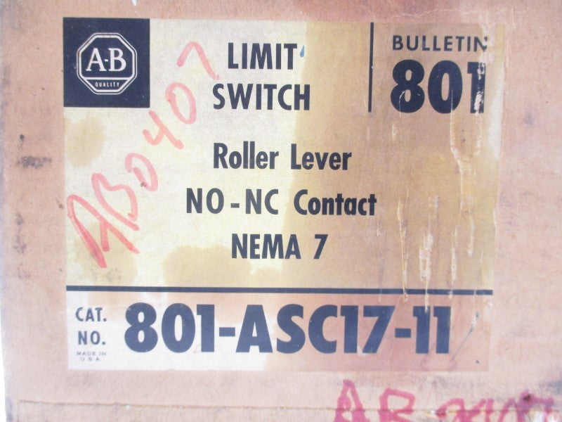 ALLEN BRADLEY 801-ASC17-11 600VAC-DC (BR/YL) NSMP