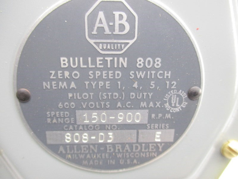 ALLEN BRADLEY 808-D3 SER. E 600V (BR/YL) NSMP