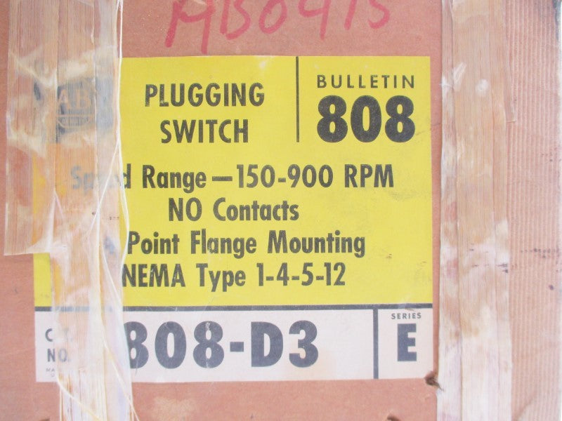 ALLEN BRADLEY 808-D3 SER. E 600V (BR/YL) NSMP