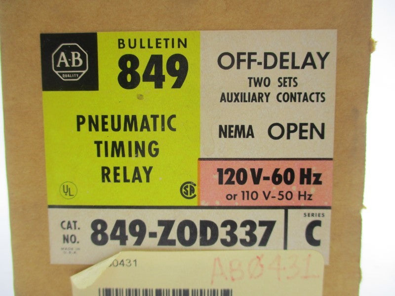 ALLEN BRADLEY 849-ZOD337 SER. C 110/120V 60A (BR/YL) NSMP