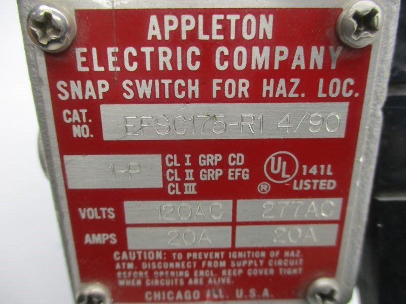 APPLETON EFSC175-R1 277VAC 20A NSNP