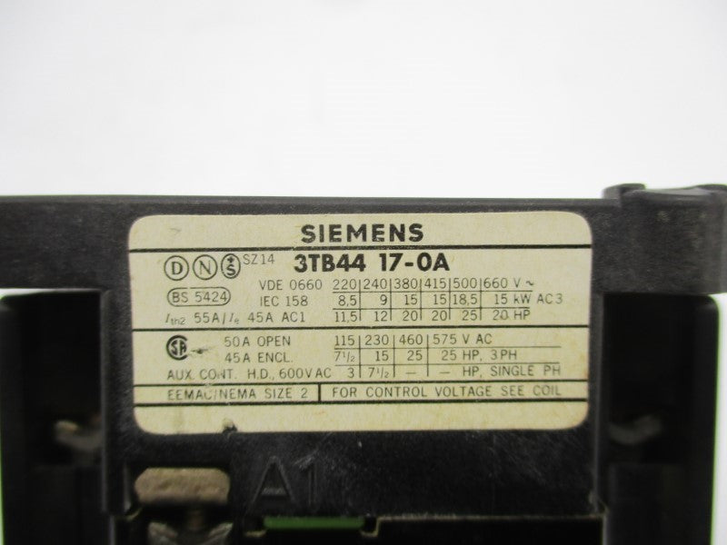 SIEMENS 3TB4417-0A 115V UNMP