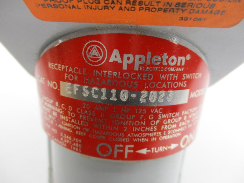 APPLETON EFSC110-2023 125VAC 20A NSMP